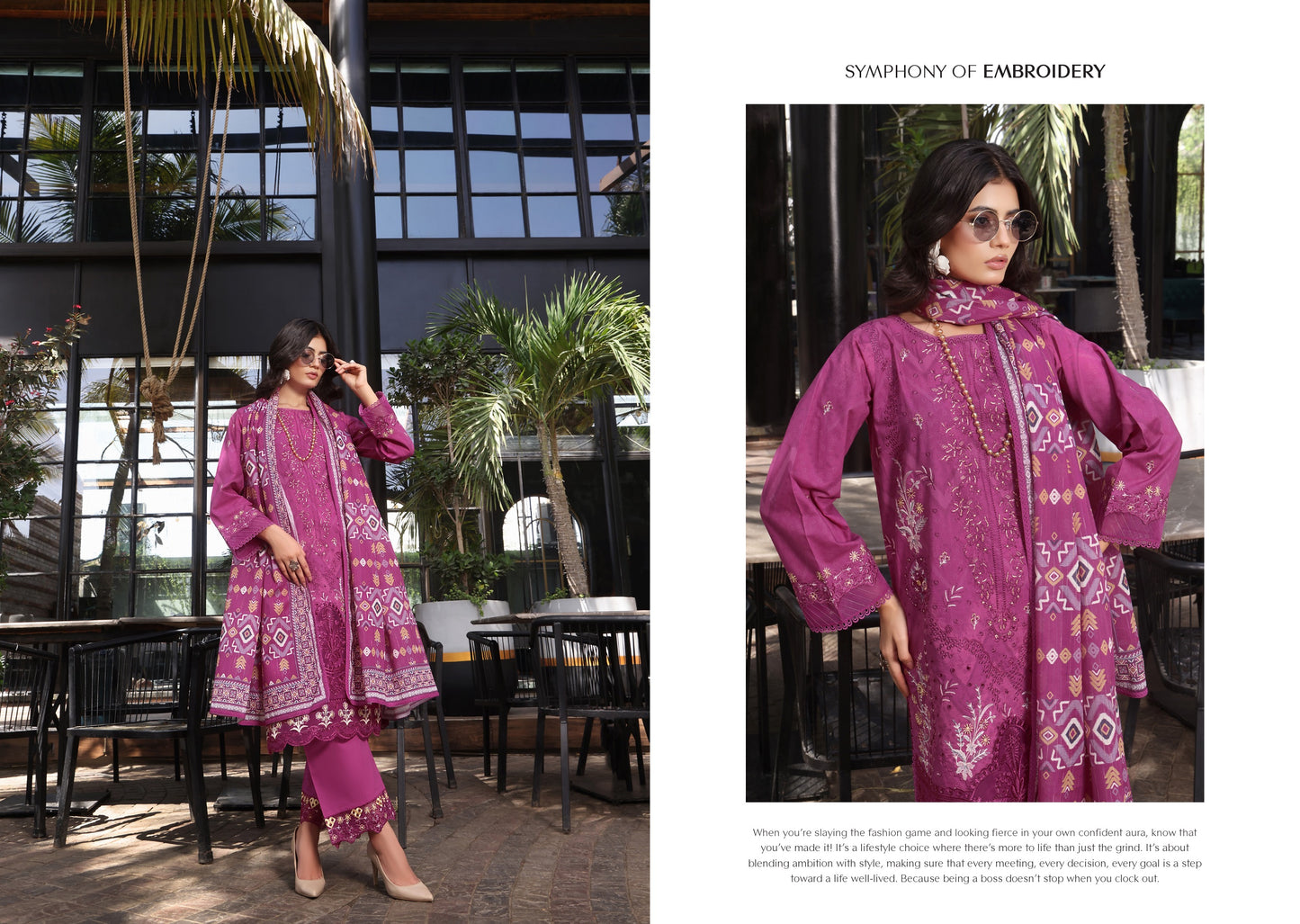 COCO by KALAL – Royal Magenta Embroidered Lawn 3PC (UNSTITCHED )| RAY-678