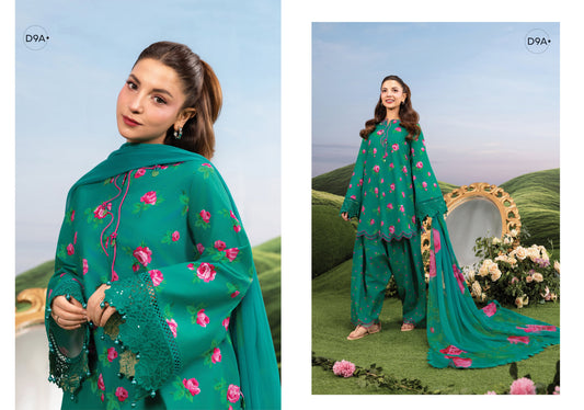 MARIA B BASICS SUMMER MB-CUSV14-09A-3 Pc Unstitched Embroidered Lawn Suit