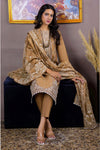 Gulzar Yousaf (GY) Durfishan Vol-20 D#02 – Unstitched Embroidered Lawn 3 Piece Suit | Camel Beige