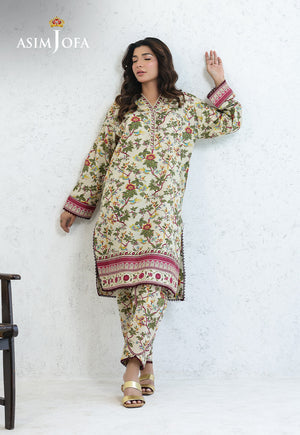 AJPB-206 PRINTED CAMBRIC STITCHED 2PCS-Green
