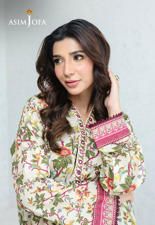 AJPB-206 PRINTED CAMBRIC STITCHED 2PCS-Green