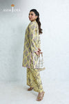 AJPB-205 PRINTED CAMBRIC STITCHED 2PCS (Yellow)