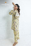 AJPB-205 PRINTED CAMBRIC STITCHED 2PCS (Yellow)
