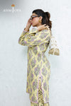 AJPB-205 PRINTED CAMBRIC STITCHED 2PCS (Yellow)