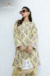 AJPB-205 PRINTED CAMBRIC STITCHED 2PCS (Yellow)