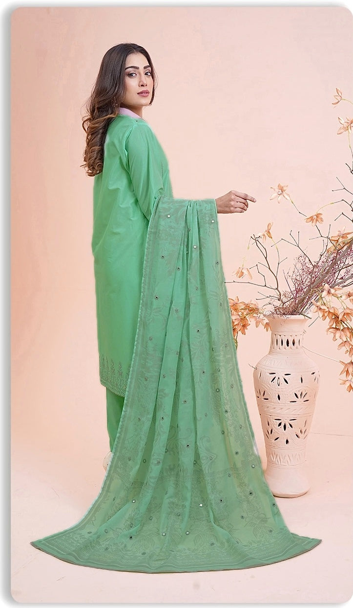 Gulzar Yousaf (GY) Durfishan Vol-20 D#05 – Unstitched Embroidered Lawn 3 Piece Suit | Mint Green