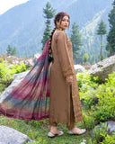 Bella By Aalaya Summer Vol 01 '26 D 06 (UNSTITCHED 3 pcs)- Brown