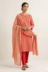 ALKARAM STUDIO  KHADDAR 3PC -READY STITCHED-ORANGE