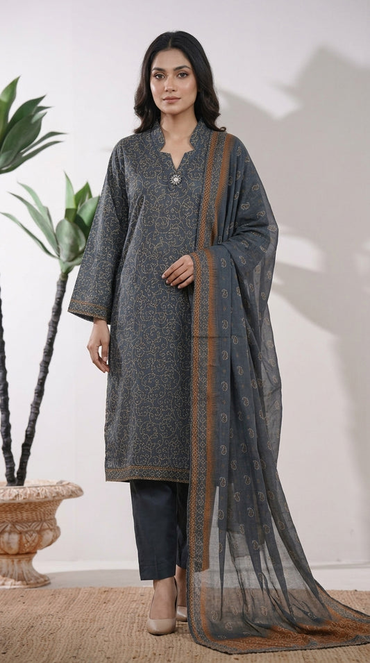 Bin Saeed Rozana 3-Piece Printed Lawn Suit D43
