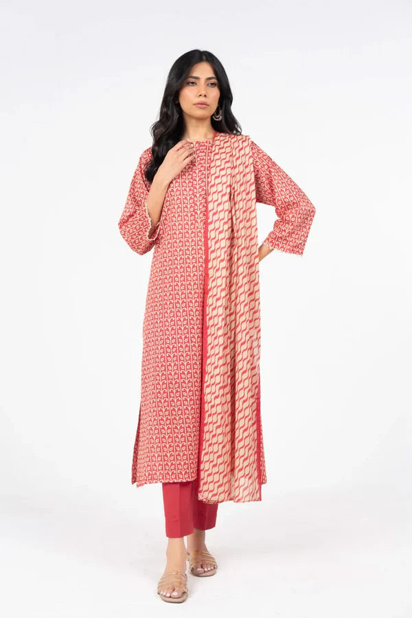 ALKARAM STUDIO  KHADDAR 3PC -READY STITCHED-ORANGE