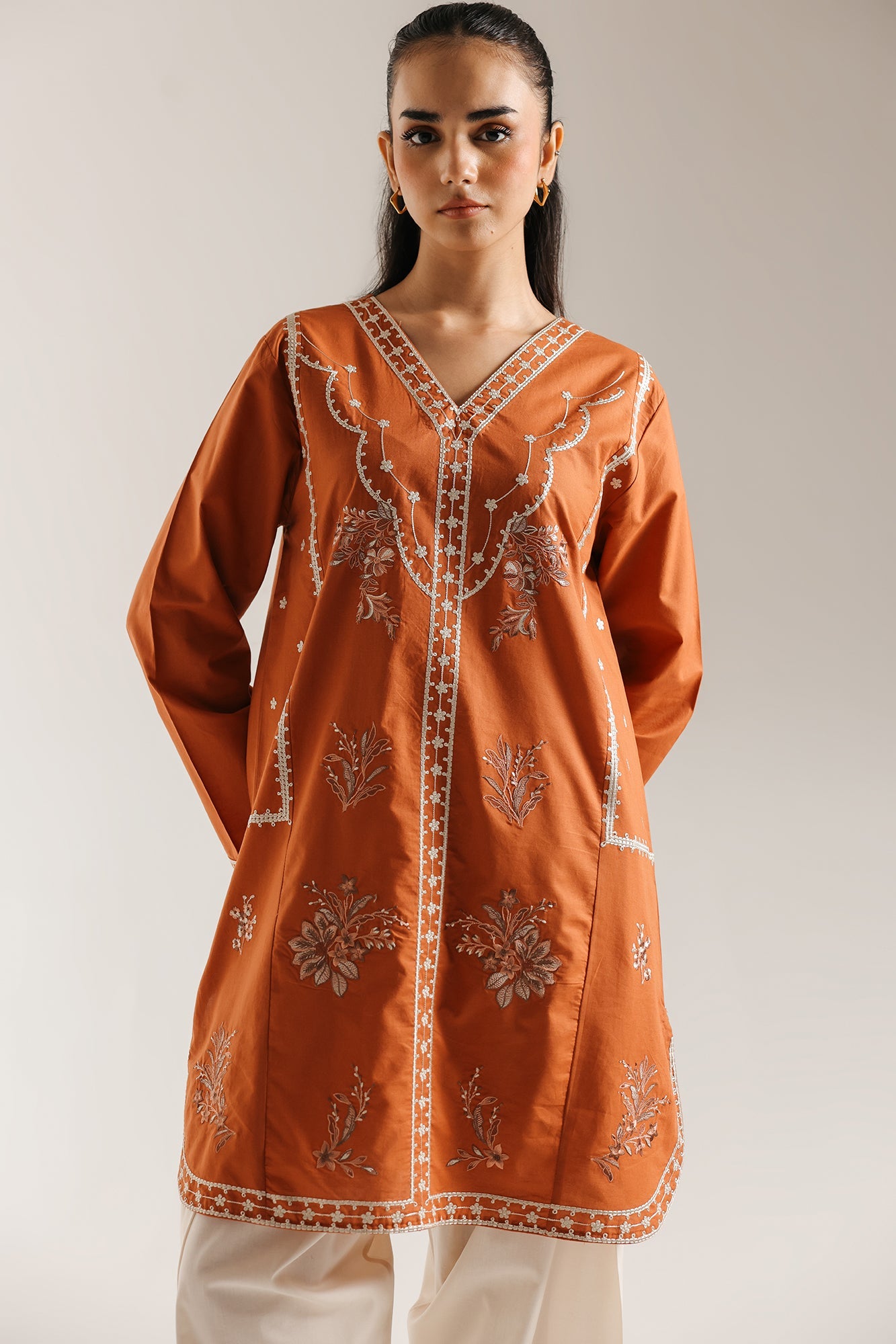 ETHNC embroidered shirt (e6974/102/319) -burnt orange