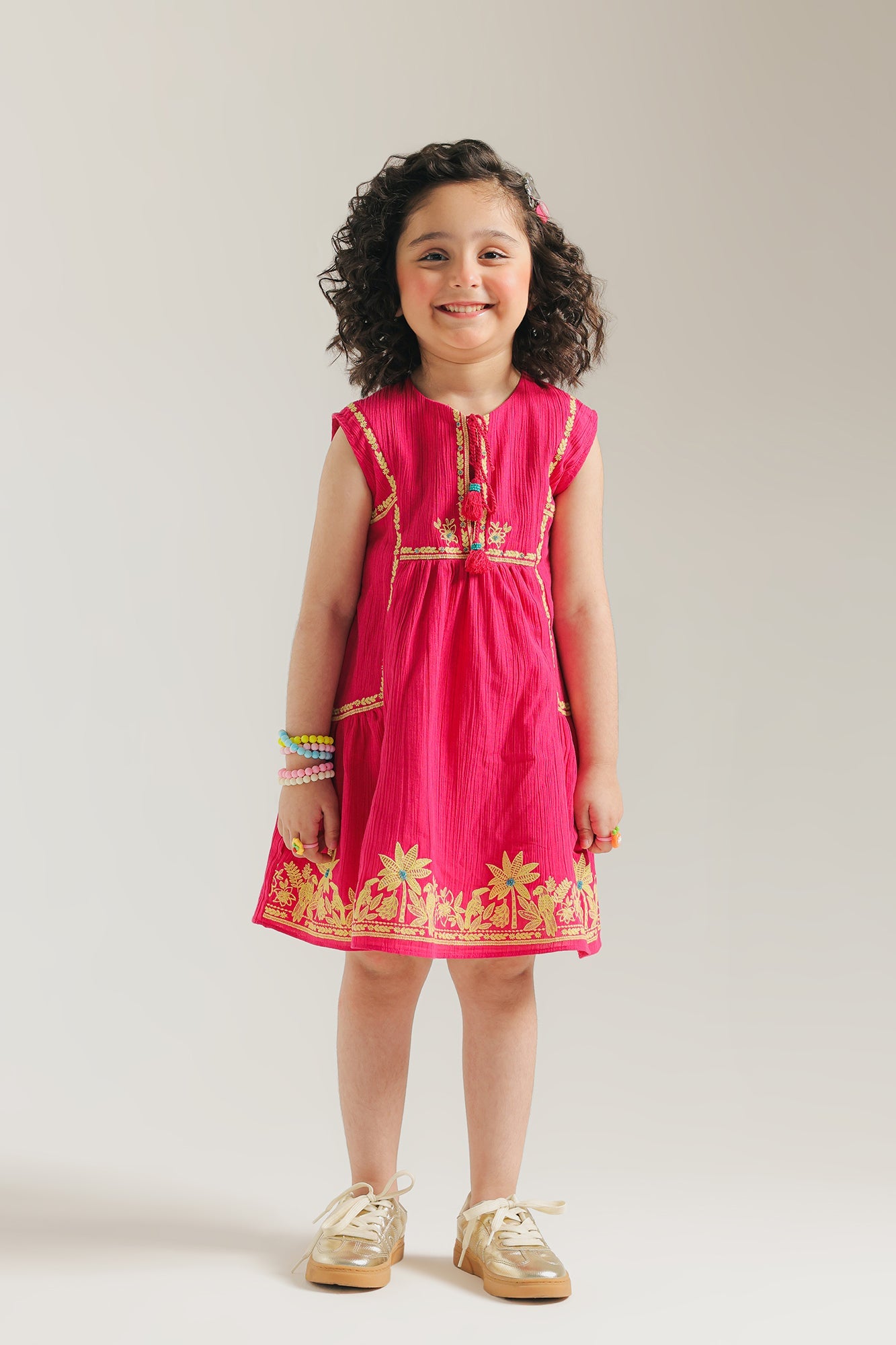ETHNC - KIDS DRESS- BARBIE-PINK | E1412/301/406
