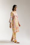 ETHNC-PRINTED SUIT-Yellow Beige | RELAXED -FIT KURTA -SHALWAR –  STRAIGHT FIT