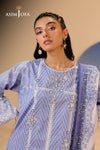 ASIM JOFA -Printed Embroidered Lawn 3 Pcs(UNSTITCHED)-PASTEL BLUE