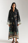 ETHNC PRINTED KAFTAN JET-BLACK | E8076/102/902
