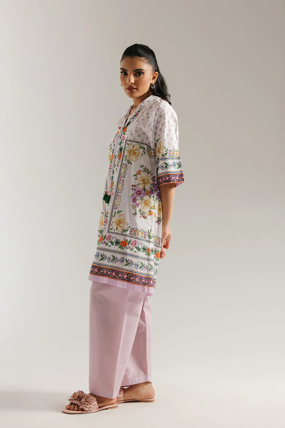 ETHNC-PRINTED SUIT-COCONUT MILK |
SHIRT – STRAIGHT FIT -SHALWAR – RELAX FIT