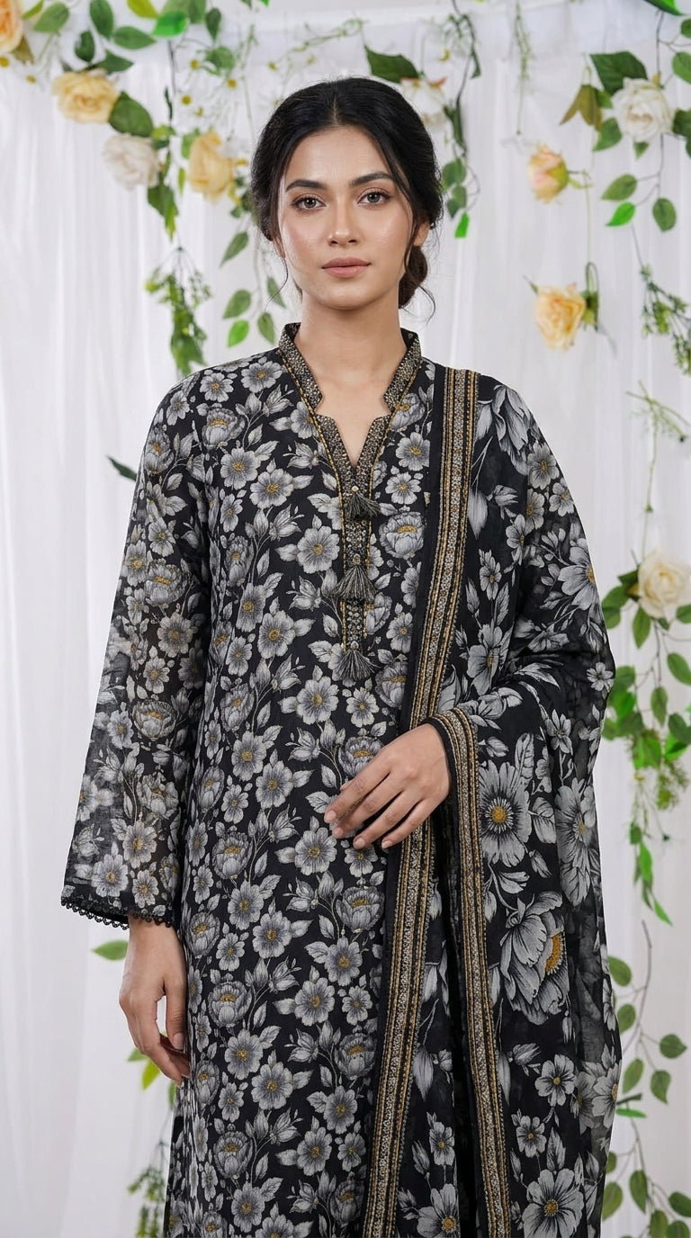 Bin Saeed Rozana 3-Piece Printed Lawn Suit D23