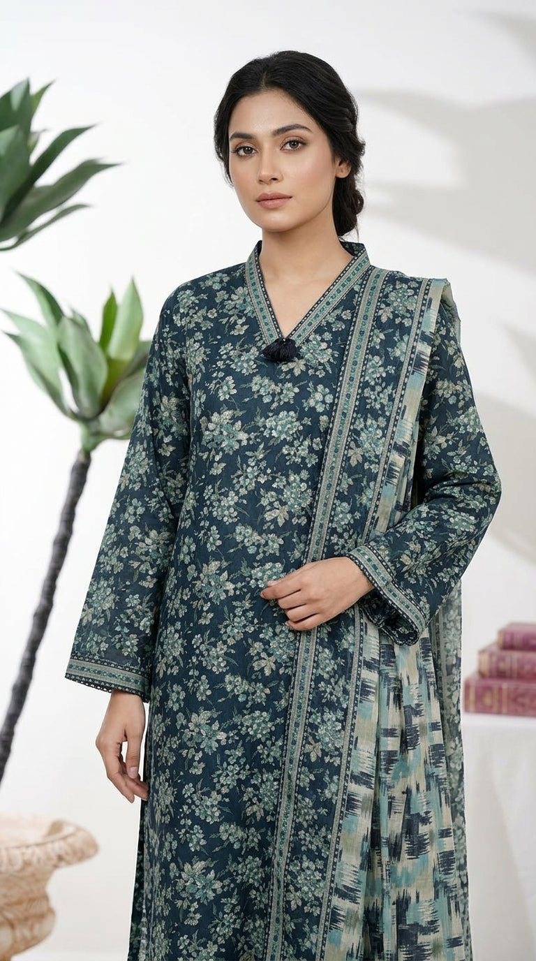 Bin Saeed Rozana 3-Piece Printed Lawn Suit D14