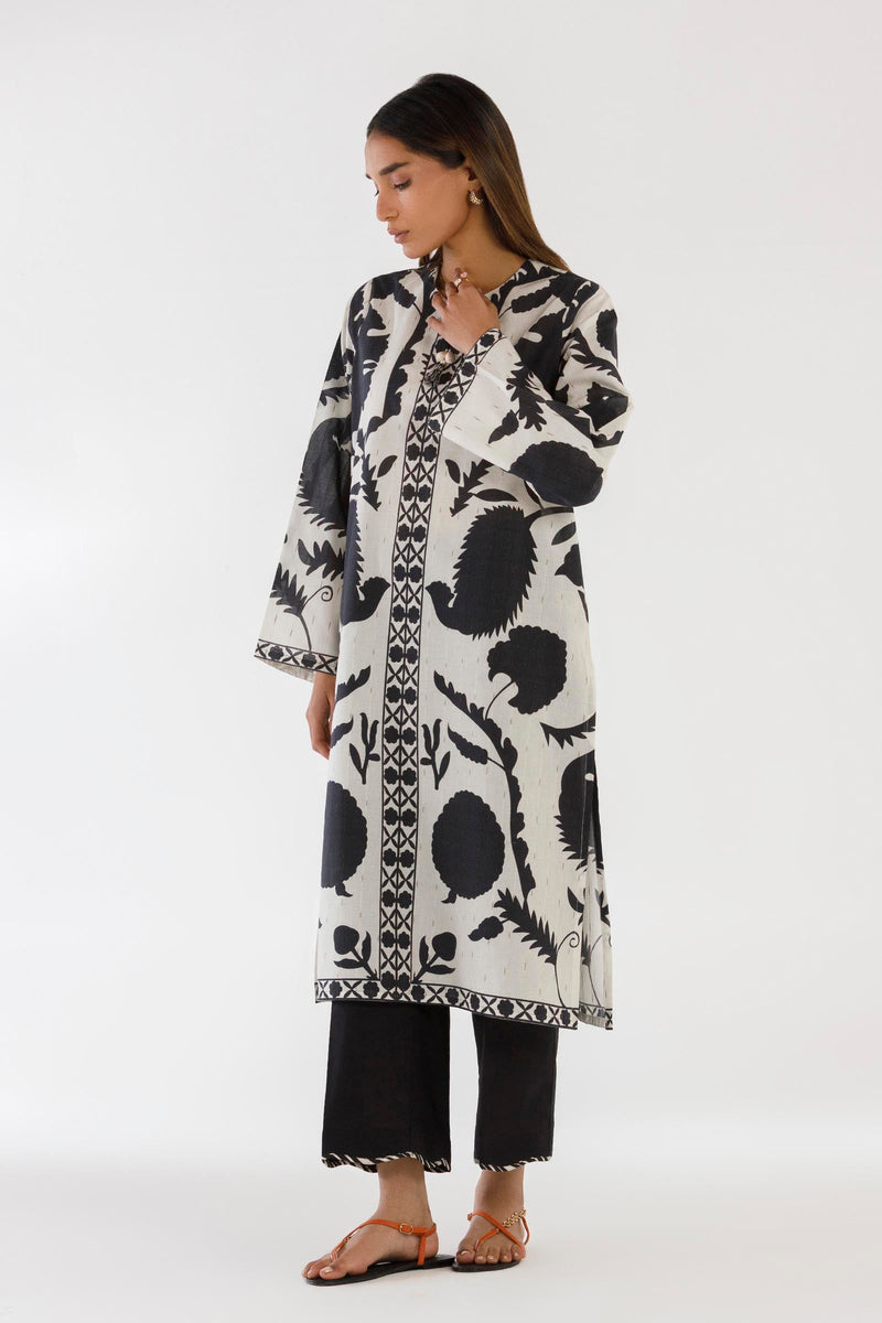 Sana Safinaz Stitched Printed Shirt + Culotte - SS26BSP026P2T