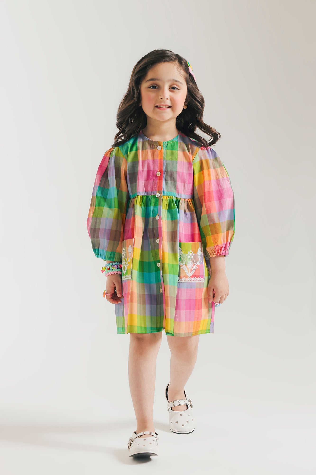 ETHNC Kids - 1 pcs Stitched DRESSES- PINK
