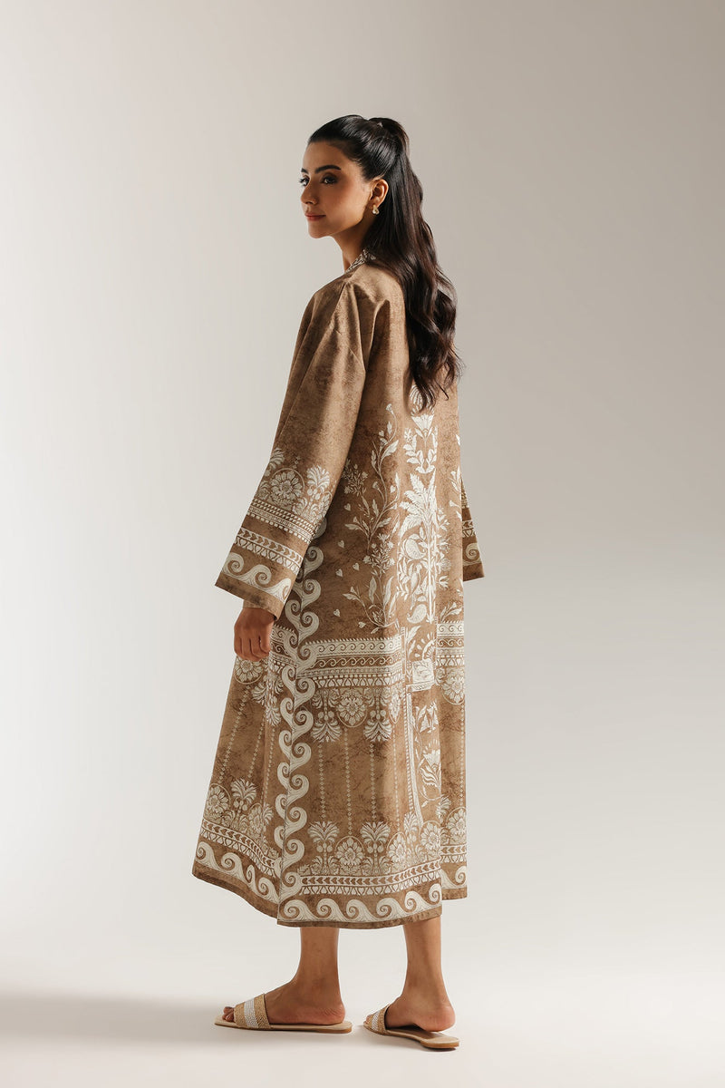 ETHNC -PRINTED DRESS-BEIGE | E6955/102/113