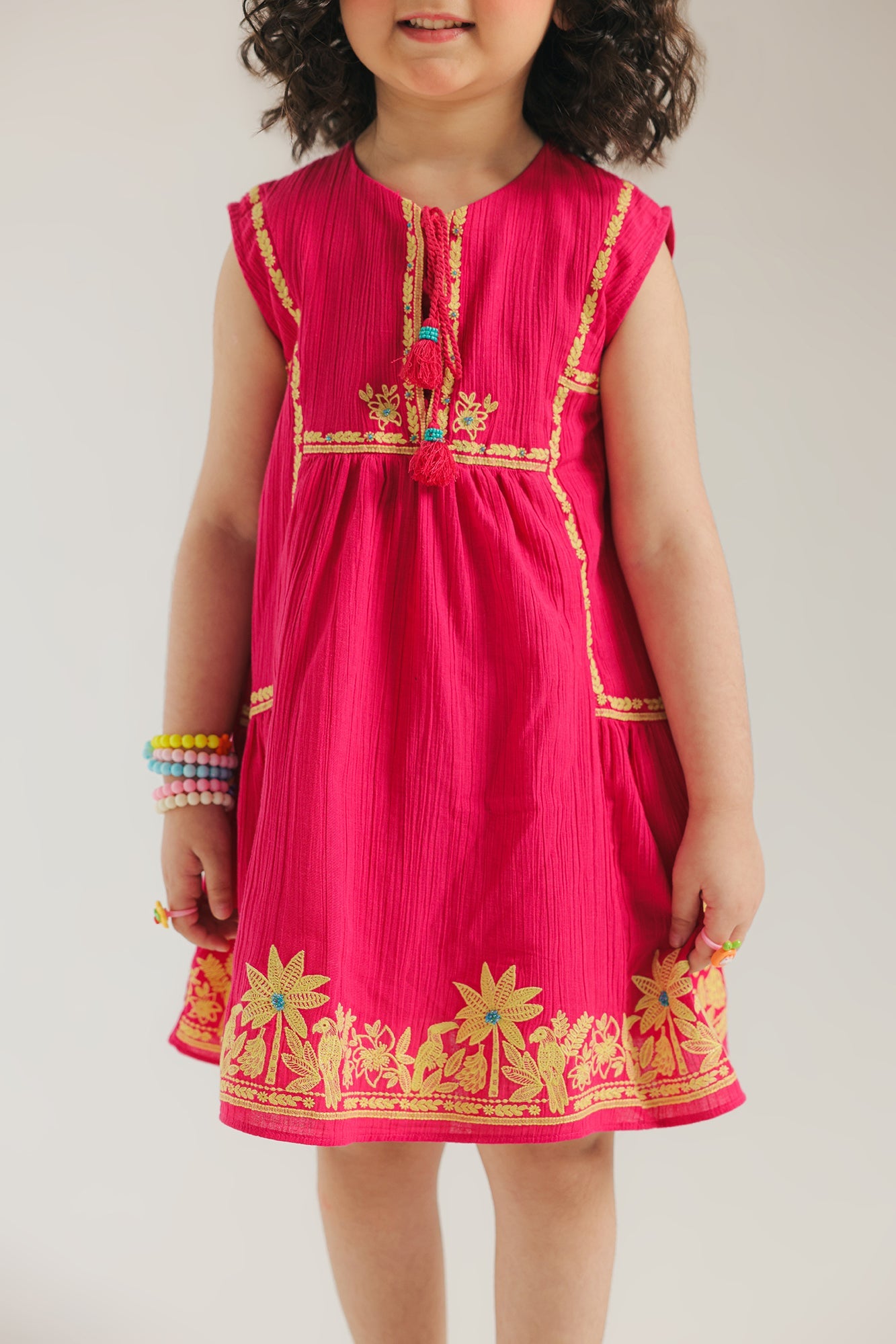 ETHNC - KIDS DRESS- BARBIE-PINK | E1412/301/406