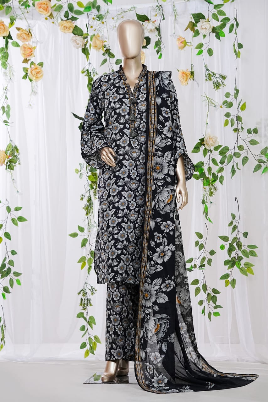 Bin Saeed Rozana 3-Piece Printed Lawn Suit D23
