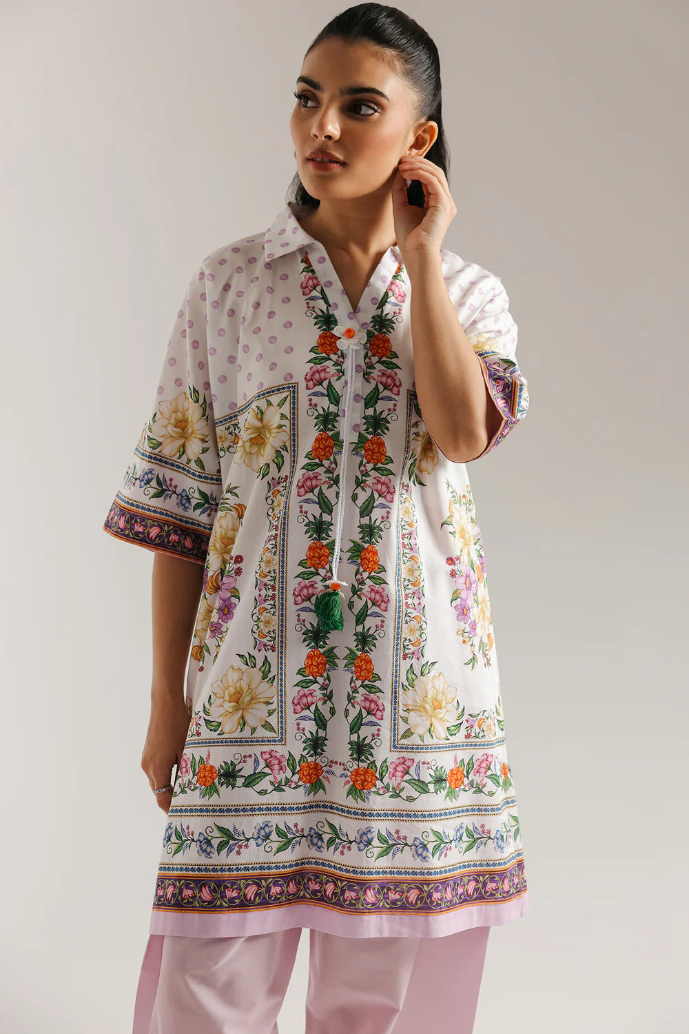 ETHNC-PRINTED SUIT-COCONUT MILK |
SHIRT – STRAIGHT FIT -SHALWAR – RELAX FIT