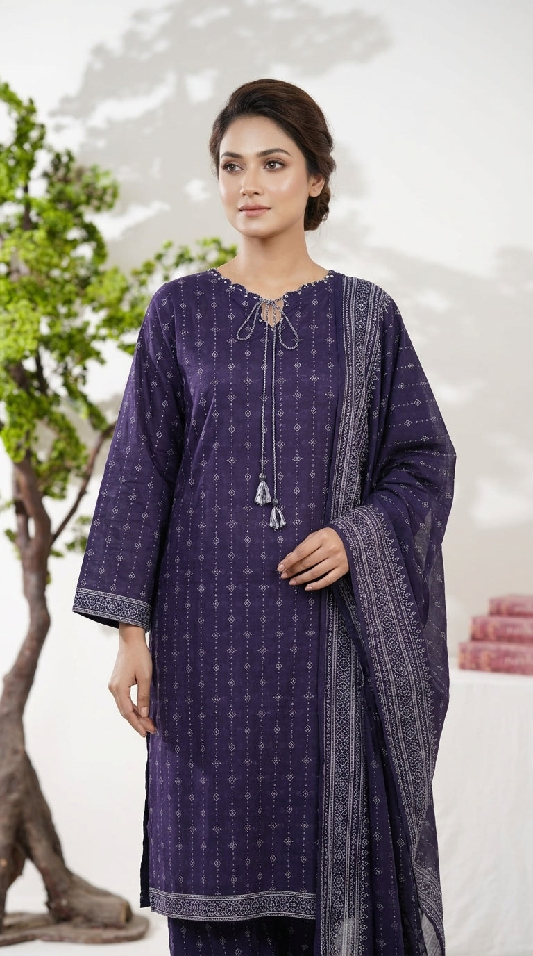 Bin Saeed Rozana 3-Piece Printed Lawn Suit D21
