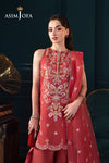 AJLFC-06 EMBROIDERED ORGANZA (UNSTITCHED 3 PCS)-Pink