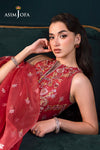 AJLFC-06 EMBROIDERED ORGANZA (UNSTITCHED 3 PCS)-Pink