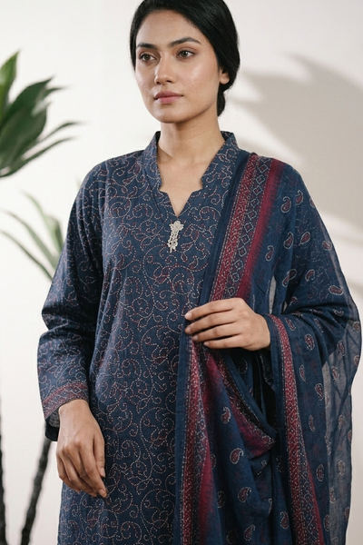 Bin Saeed Rozana 3-Piece Printed Lawn Suit D45
