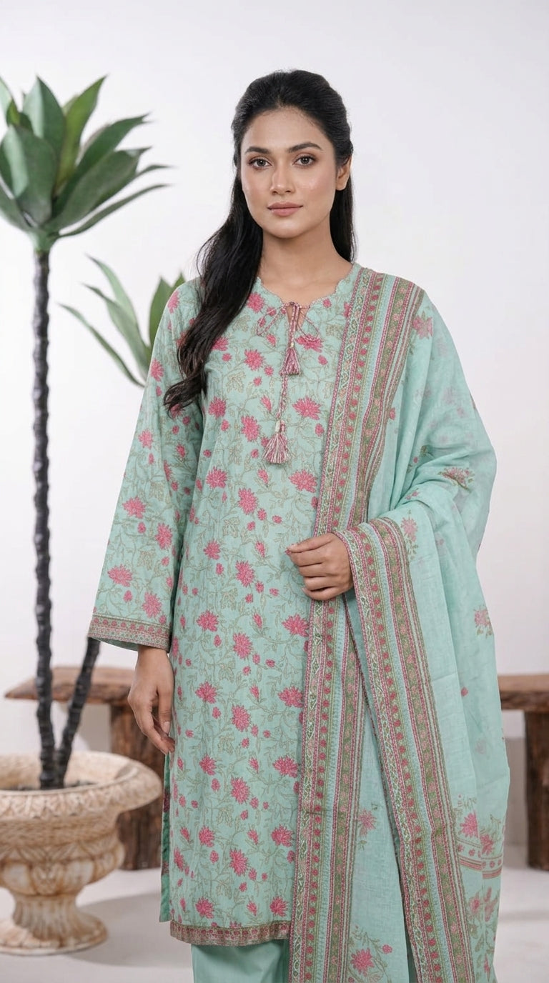Bin Saeed Rozana 3-Piece Printed Lawn Suit D40