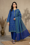 ALKARAM STUDIO  KHADDAR 3PC -READY STITCHED-Royal Blue