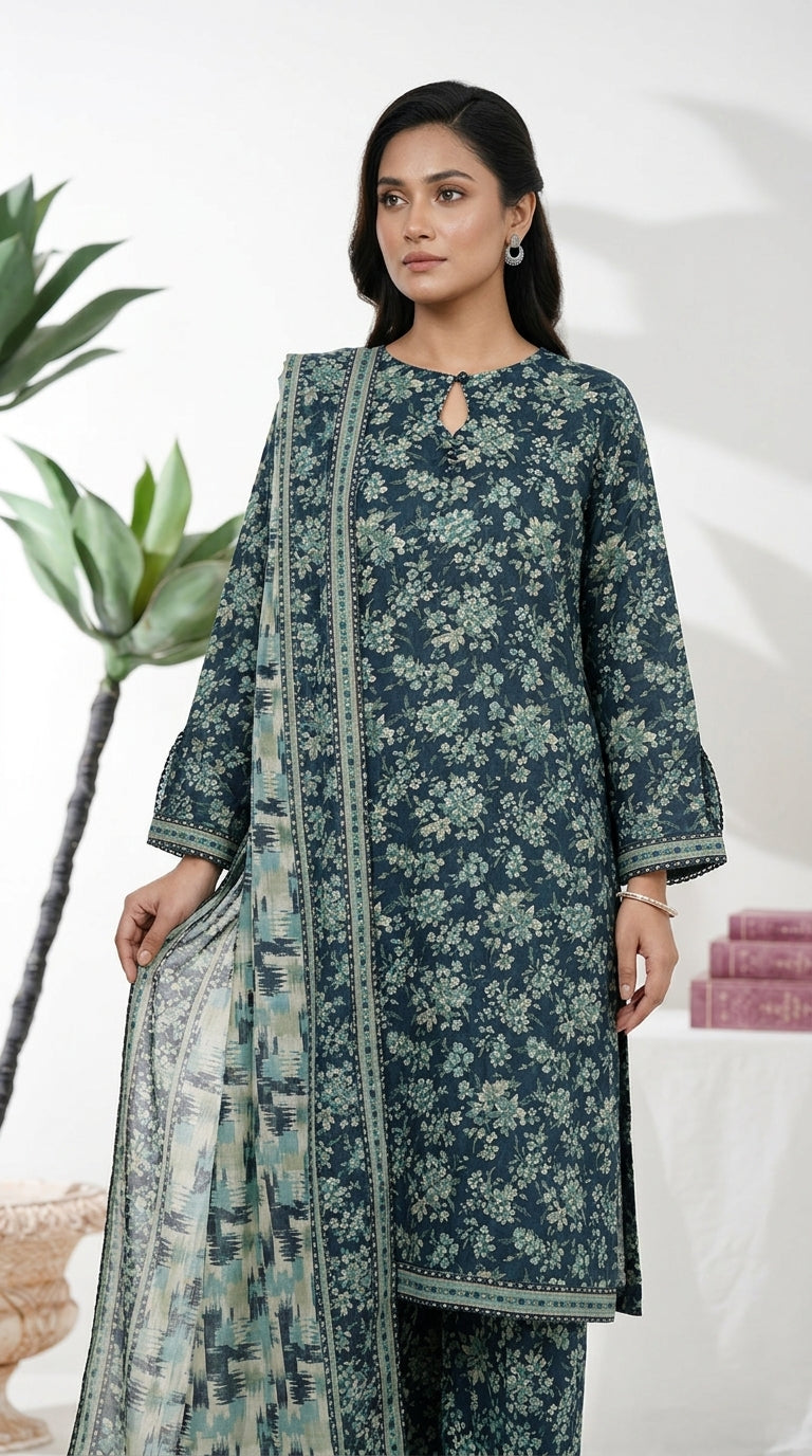 Bin Saeed Rozana 3-Piece Printed Lawn Suit D14