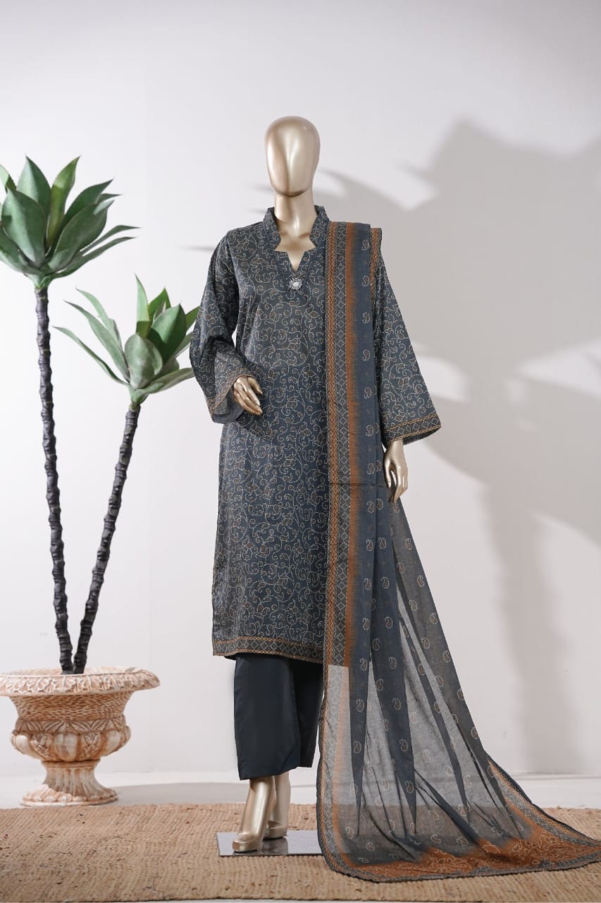 Bin Saeed Rozana 3-Piece Printed Lawn Suit D43