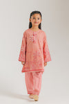ETHNC Kids Embroidered 2 pcs Stitched Suit - SHIRT – ROUND NECK - FULL SLEEVES - EMBROIDERED - REGULAR LENGTH - SHALWAR - PRINTED - REGULAR LENGTH -CORAL
