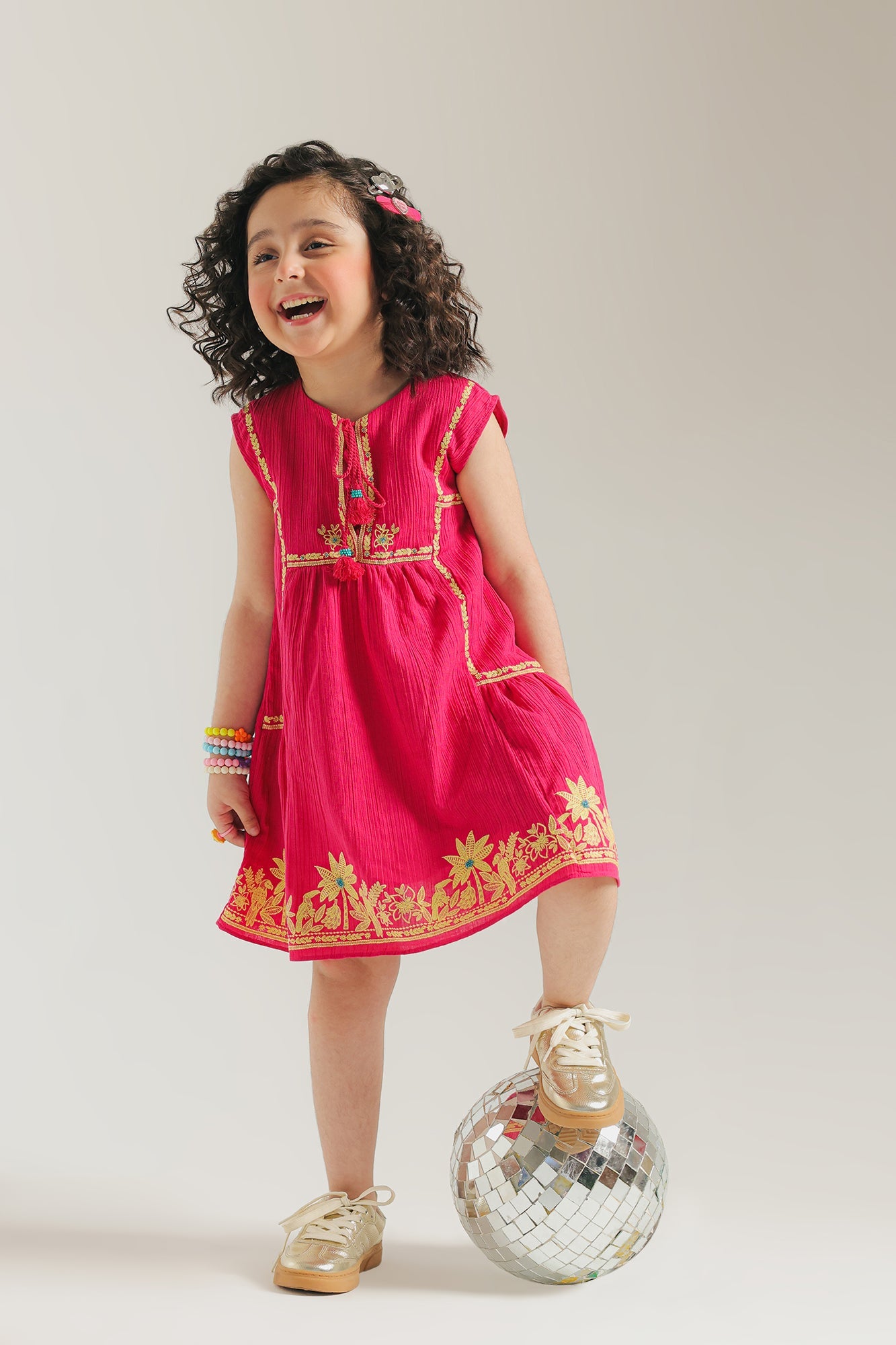 ETHNC - KIDS DRESS- BARBIE-PINK | E1412/301/406