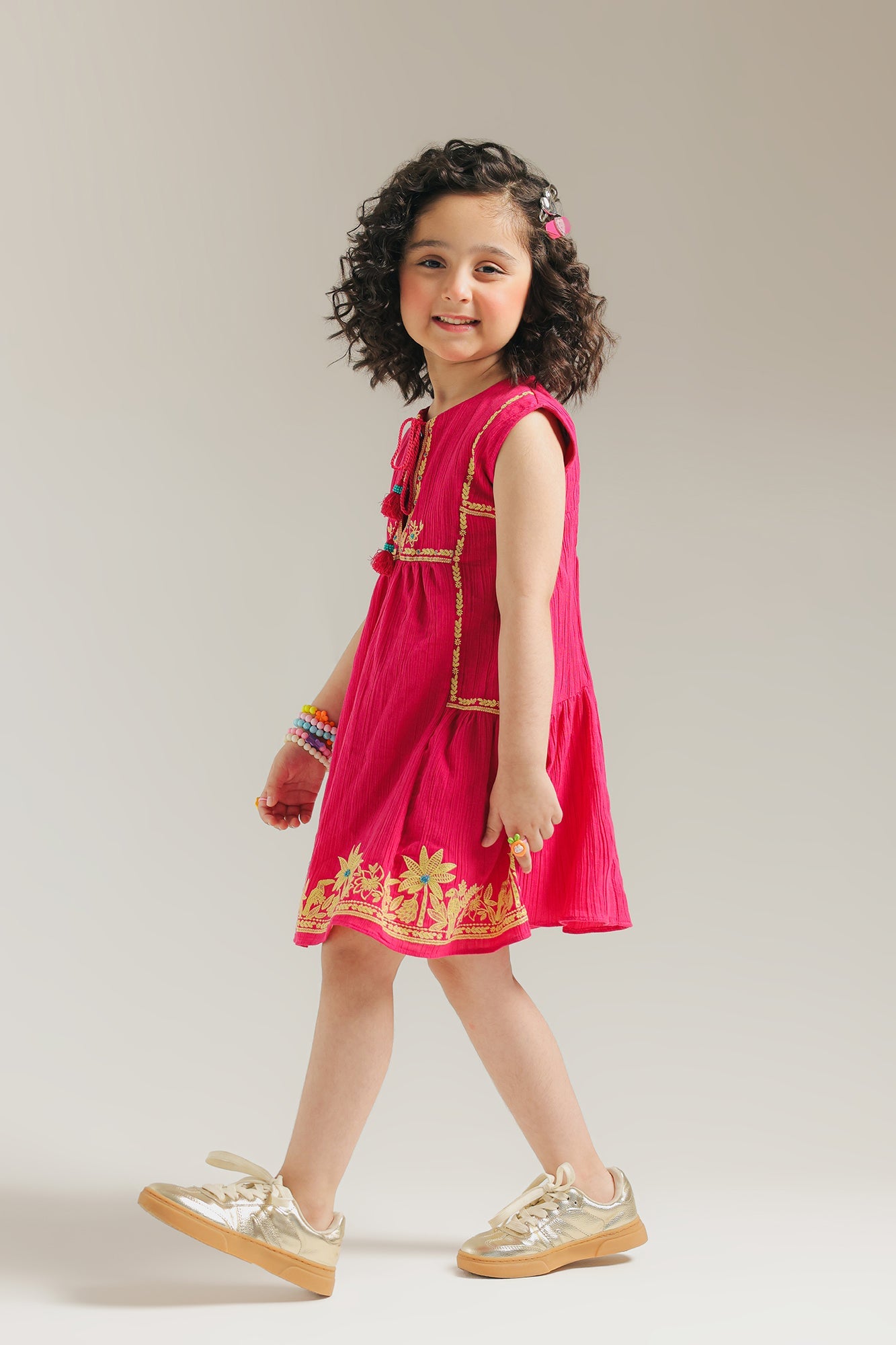 ETHNC - KIDS DRESS- BARBIE-PINK | E1412/301/406