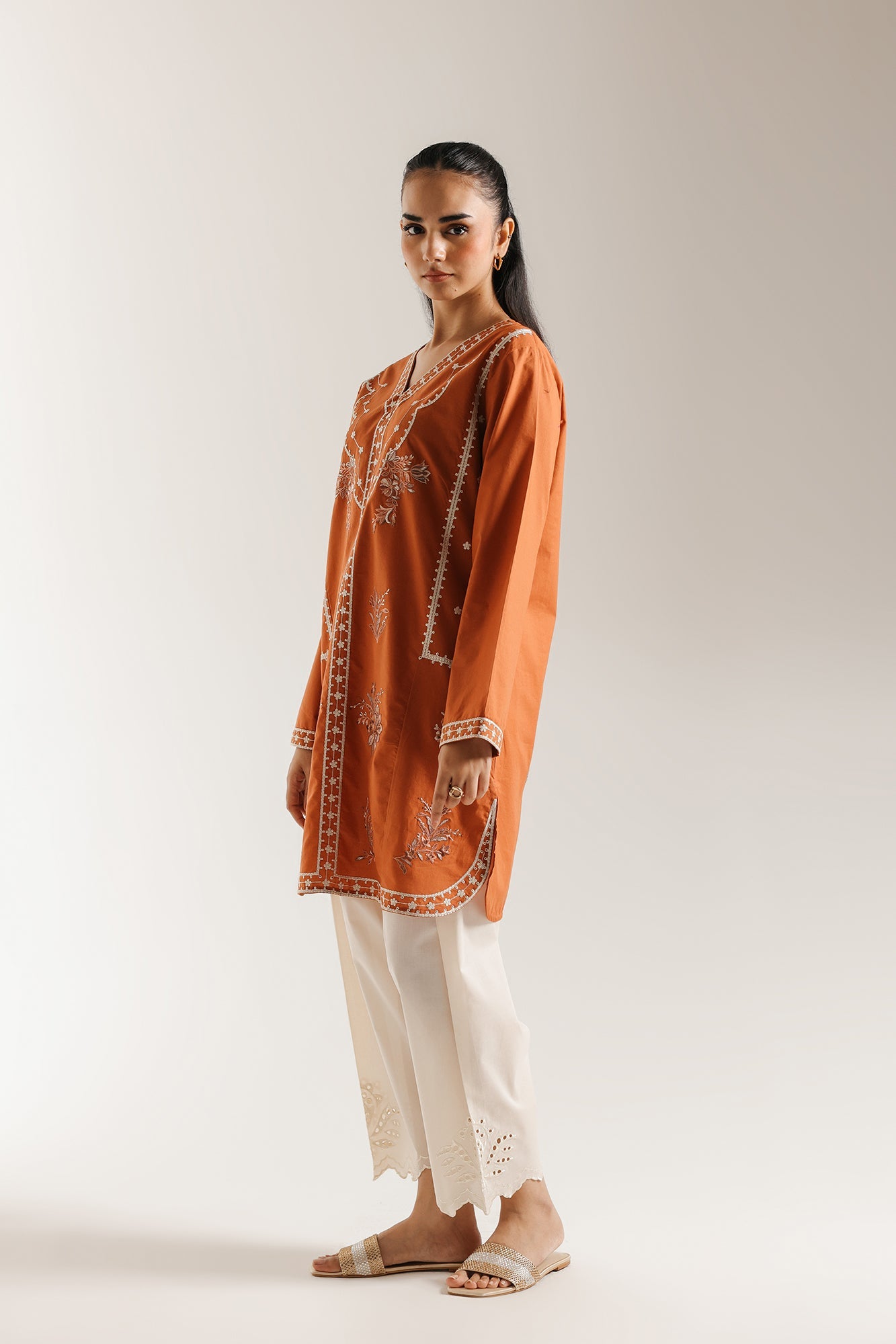 ETHNC embroidered shirt (e6974/102/319) -burnt orange