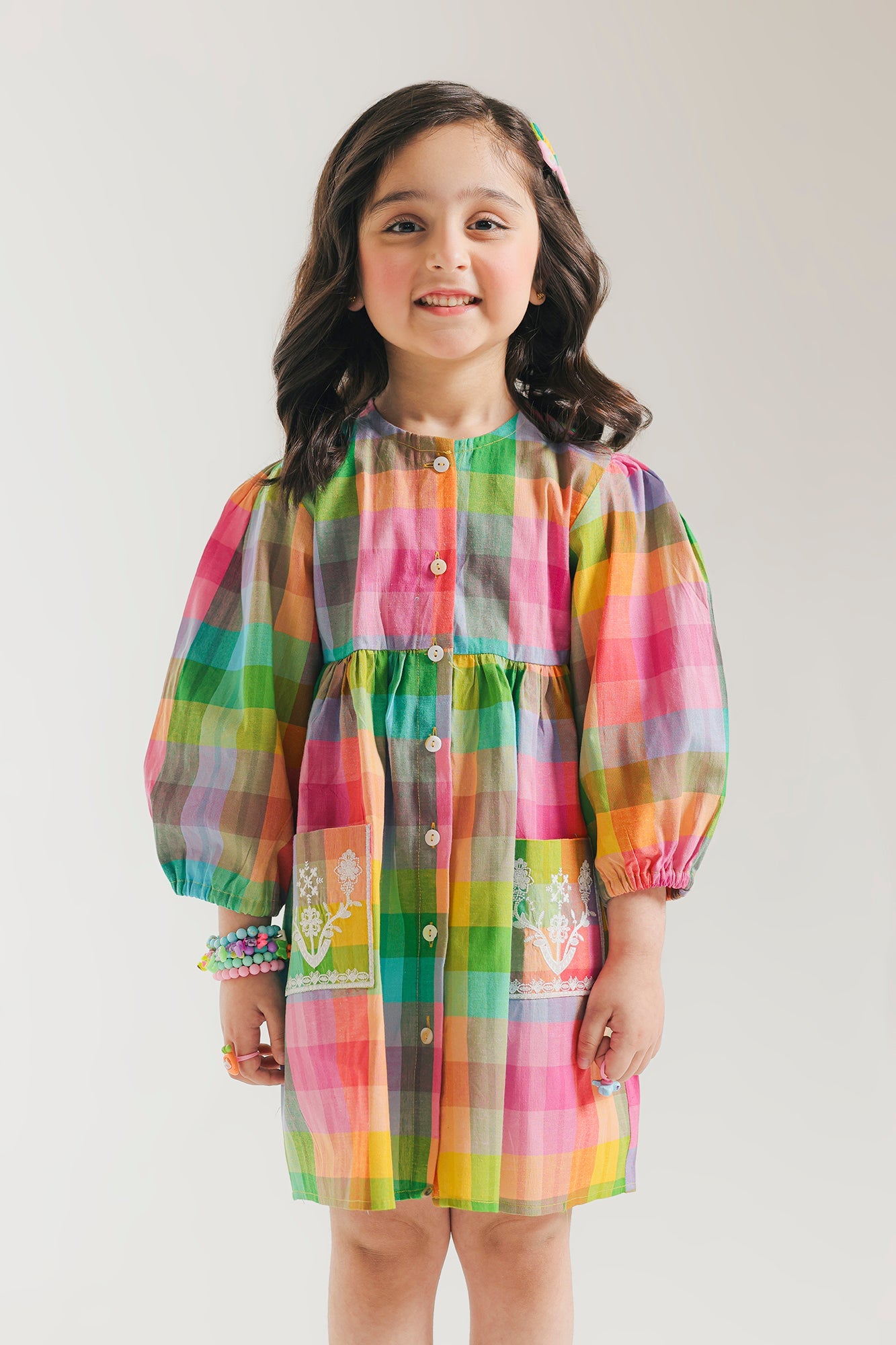 ETHNC Kids - 1 pcs Stitched DRESSES- PINK