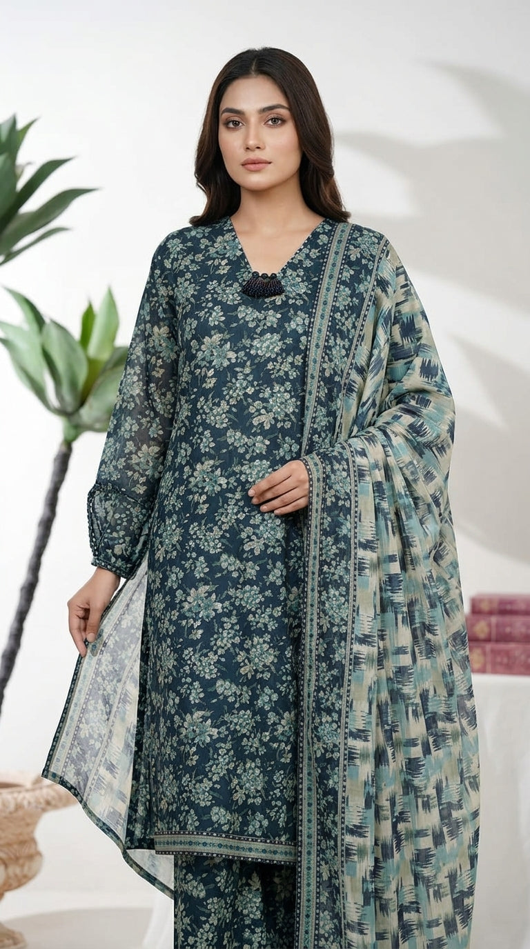 Bin Saeed Rozana 3-Piece Printed Lawn Suit D14