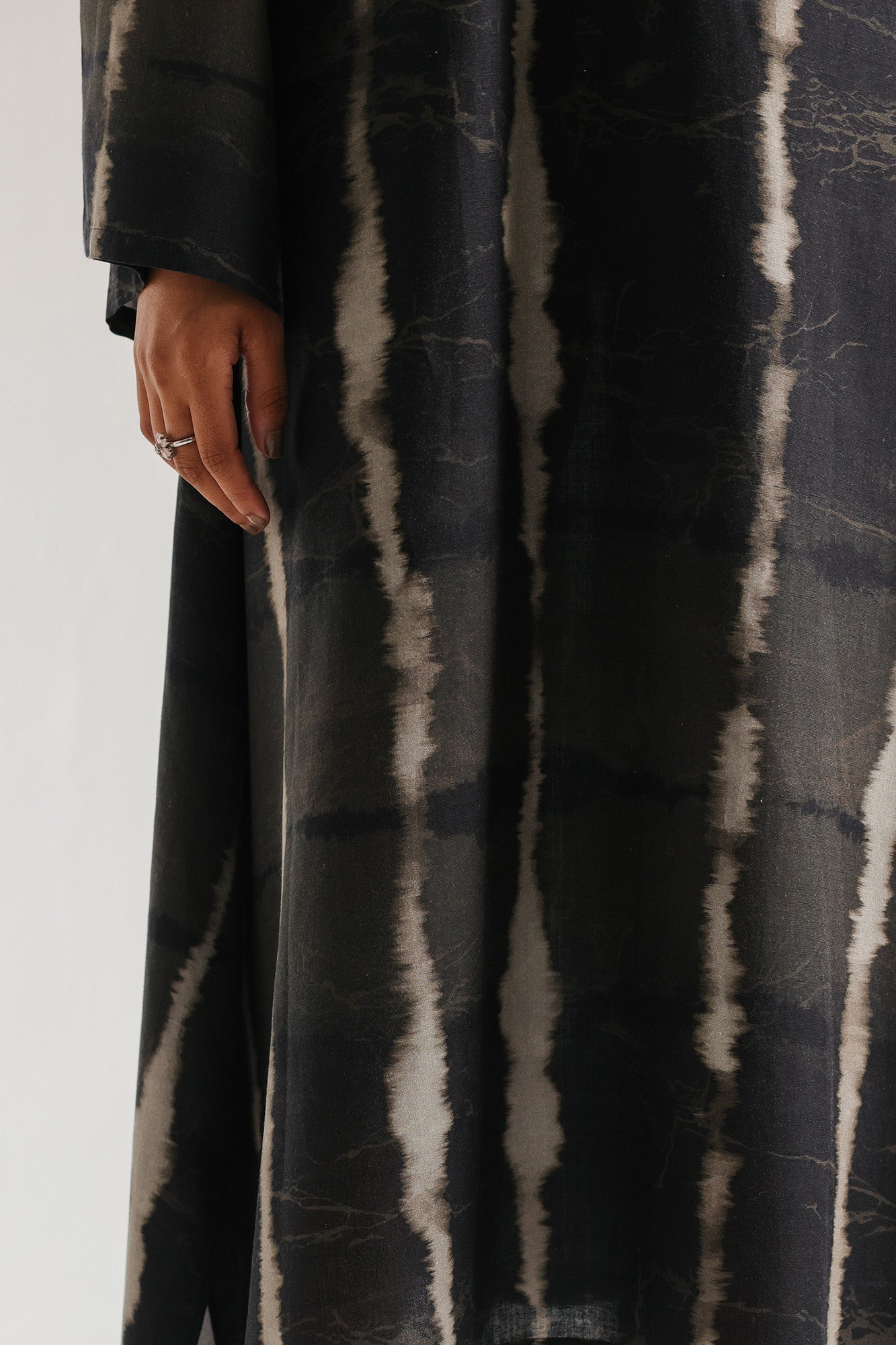 ETHNC PRINTED SHIRT-LONG LENGTH-LIGHT-GREY | E8043/102/911