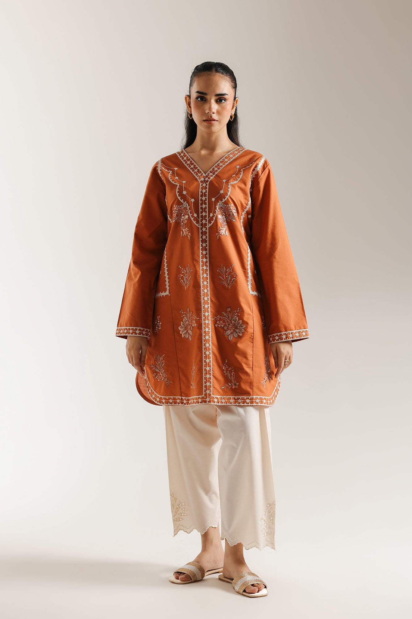 ETHNC embroidered shirt (e6974/102/319) -burnt orange