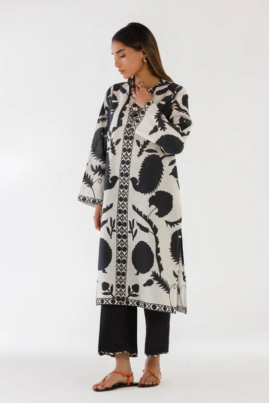 Sana Safinaz Stitched Printed Shirt + Culotte - SS26BSP026P2T