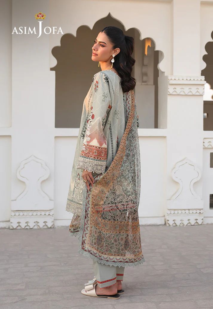 ASIM JOFA- PRINTED EMBROIDERED LAWN Unstitched 3 PCS (AJUBF-40)