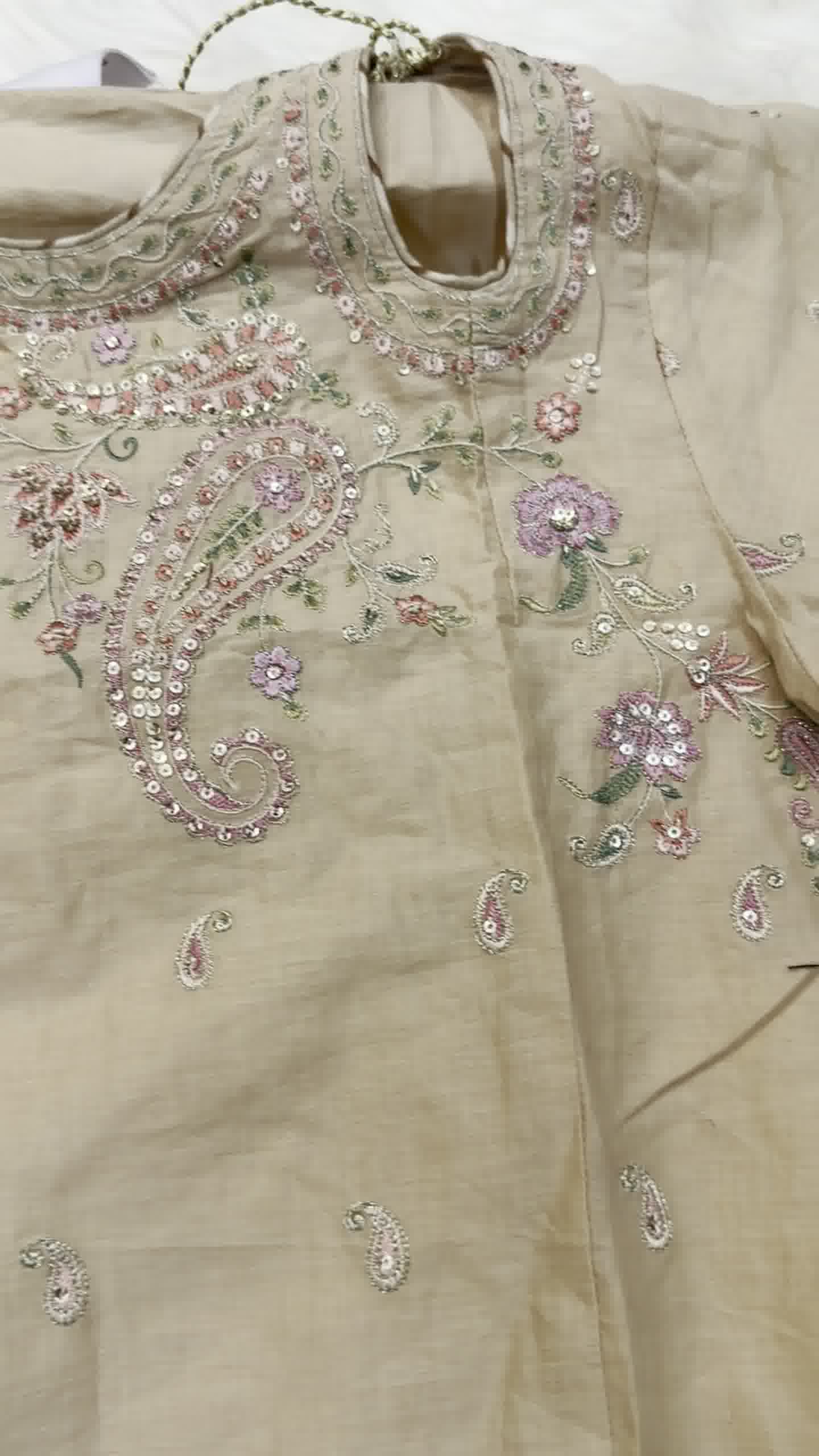 ETHNC Kids Embroidered 2 pcs Stitched Suit -Light Gold