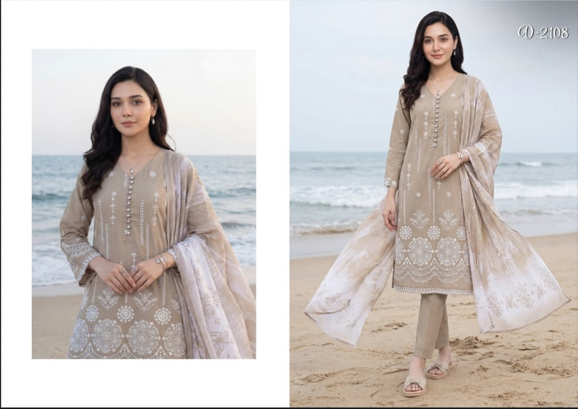 Sahil Embroidered Lawn By Tawakkal – Elegant Summer Collection 2026 (D-2108 - Sahil)