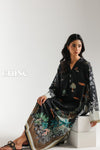 ETHNC PRINTED KAFTAN JET-BLACK | E8076/102/902