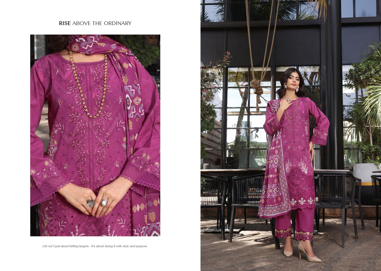 COCO by KALAL – Royal Magenta Embroidered Lawn 3PC (UNSTITCHED )| RAY-678